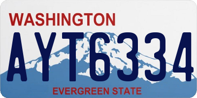WA license plate AYT6334