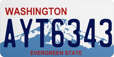 WA license plate AYT6343