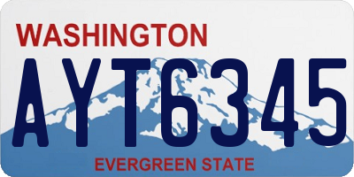 WA license plate AYT6345