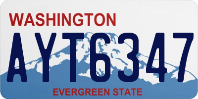 WA license plate AYT6347