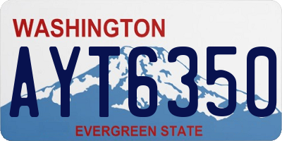 WA license plate AYT6350