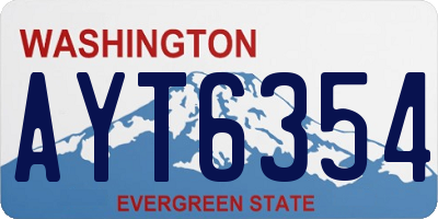 WA license plate AYT6354