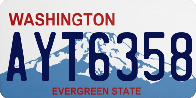 WA license plate AYT6358