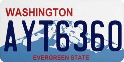 WA license plate AYT6360