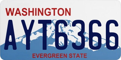 WA license plate AYT6366
