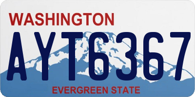 WA license plate AYT6367