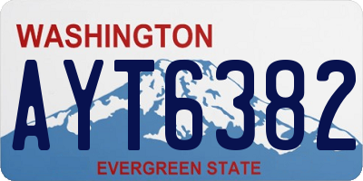 WA license plate AYT6382