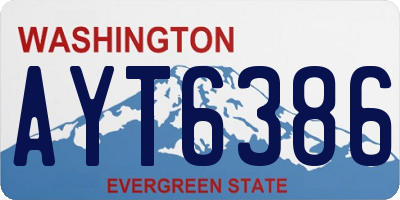 WA license plate AYT6386