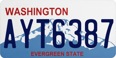 WA license plate AYT6387