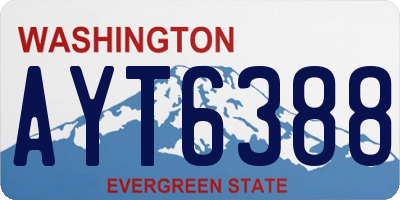 WA license plate AYT6388