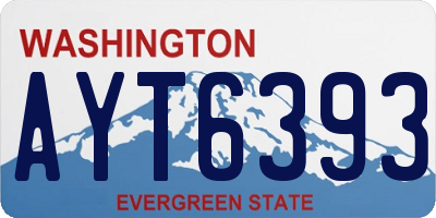 WA license plate AYT6393