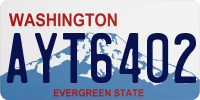 WA license plate AYT6402
