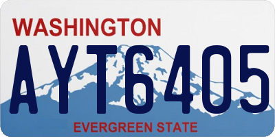 WA license plate AYT6405