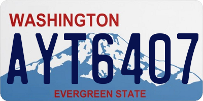 WA license plate AYT6407