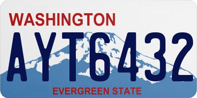 WA license plate AYT6432