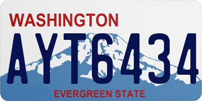 WA license plate AYT6434