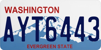 WA license plate AYT6443