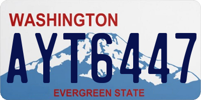 WA license plate AYT6447