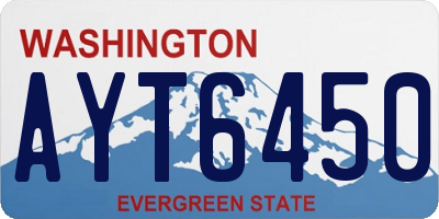 WA license plate AYT6450