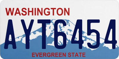 WA license plate AYT6454