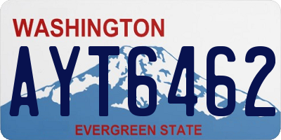 WA license plate AYT6462