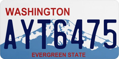 WA license plate AYT6475