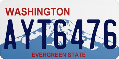 WA license plate AYT6476