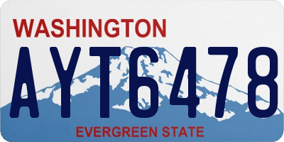 WA license plate AYT6478