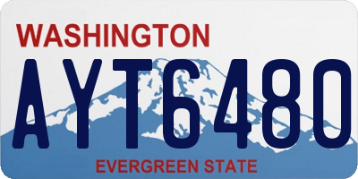 WA license plate AYT6480