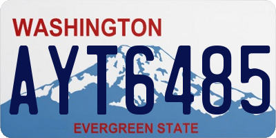 WA license plate AYT6485