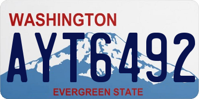 WA license plate AYT6492