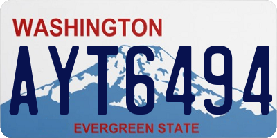 WA license plate AYT6494
