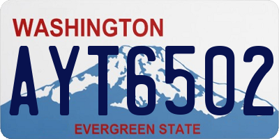 WA license plate AYT6502