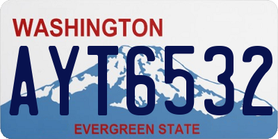 WA license plate AYT6532