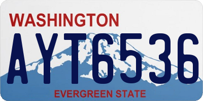 WA license plate AYT6536