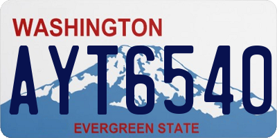 WA license plate AYT6540