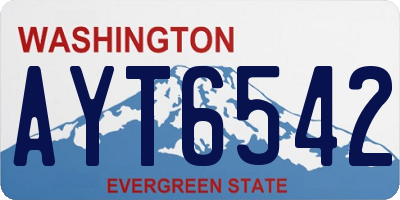 WA license plate AYT6542