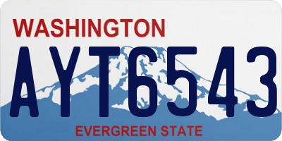 WA license plate AYT6543