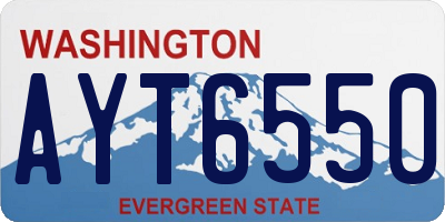 WA license plate AYT6550