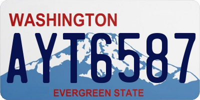 WA license plate AYT6587
