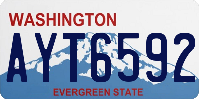 WA license plate AYT6592