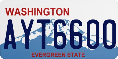 WA license plate AYT6600