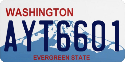 WA license plate AYT6601