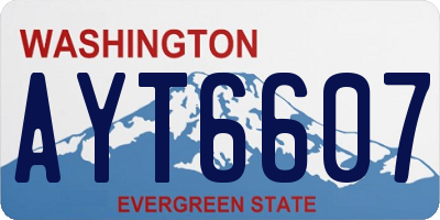 WA license plate AYT6607
