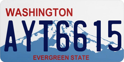 WA license plate AYT6615