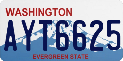WA license plate AYT6625