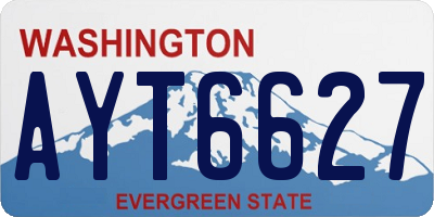 WA license plate AYT6627