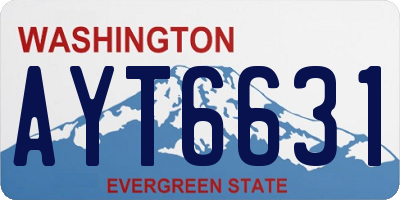WA license plate AYT6631