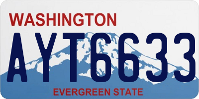 WA license plate AYT6633
