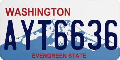 WA license plate AYT6636